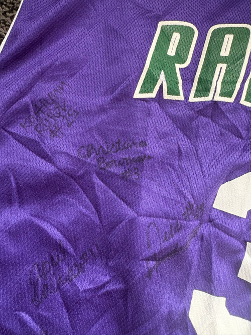 Vintage Russell Athletic Rangers Signed Basketball Jersey #3 Womens M