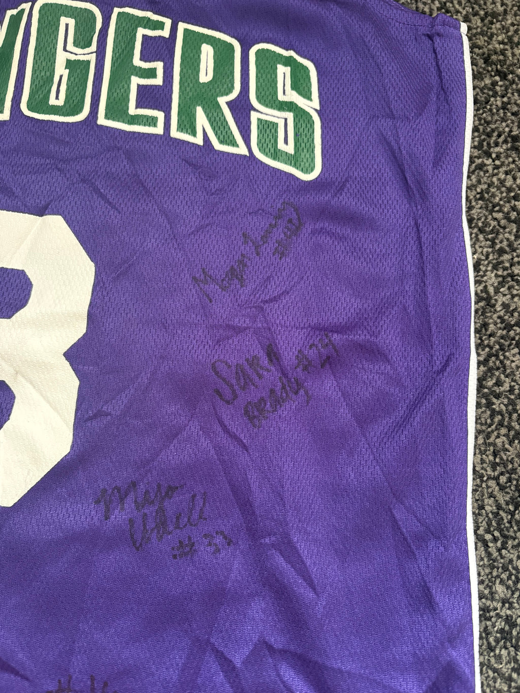 Vintage Russell Athletic Rangers Signed Basketball Jersey #3 Womens M